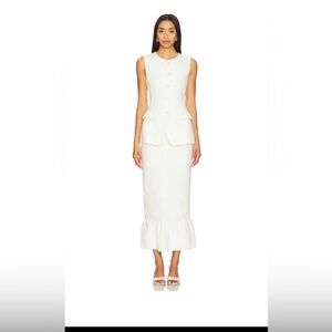 NWT Posse Matilda Linen Column Skirt in Cream